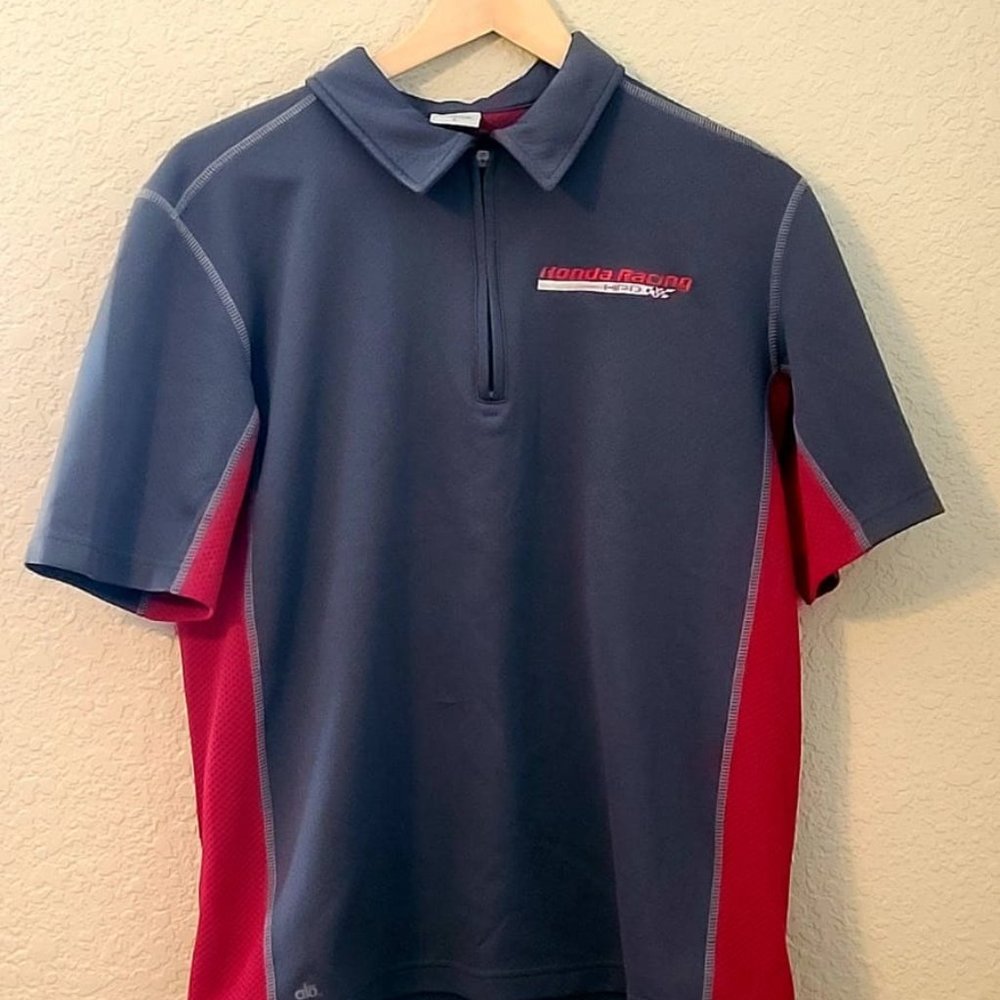 Gray/Red Honda Racing Polo Shirt for Men (S)